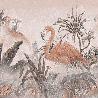 Заросли с фламинго sepia